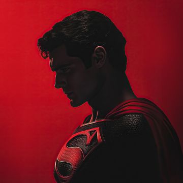 Superman, Red aesthetic, 5K, Red background, DC Superheroes