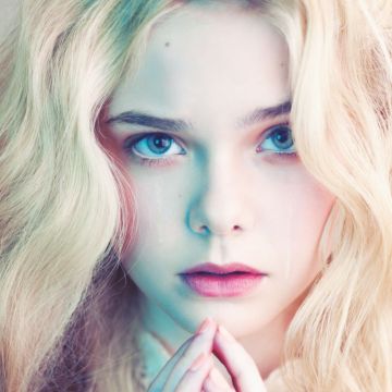 Elle Fanning, Beautiful girl, Portrait, Blonde, 5K