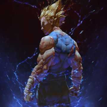 Vegeta, Muscular, Super Saiyan Blue, 5K