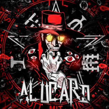 Alucard, AI art, Hellsing, Red background, 5K