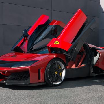 Ferrari F80, 2025, Supercars, Red cars, 5K