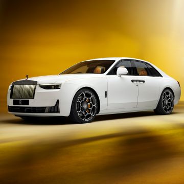 Rolls-Royce Black Badge Ghost Series II, 2024, 12K, 5K, 8K, 10K, Golden background