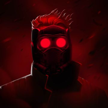 Star-Lord, Red aesthetic, Red background, Marvel Superheroes, 5K