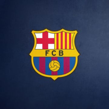 FCB, Navy blue background, FC Barcelona, Crest, 5K