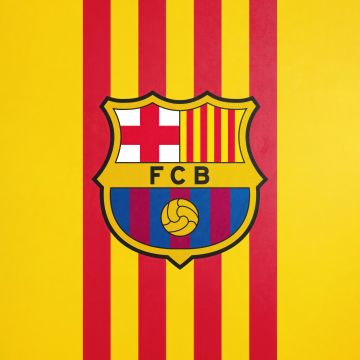 FCB, Yellow background, FC Barcelona, Crest