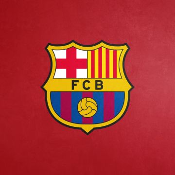 FCB, Red background, FC Barcelona, Crest