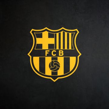 FCB Crest, Dark background, 5K, FC Barcelona