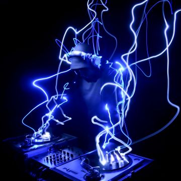 DJ, Electronic music, Dark, Black background, AMOLED