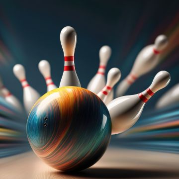 Bowling, 5K, AI art, Bowling ball, Bowling pins