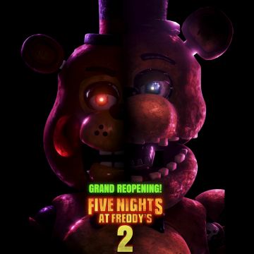 Toy Freddy, Withered Freddy, Five Nights at Freddy's 2, 8K, Black background, 5K, Freddy Fazbear, Freddy (FANF), 2025 Movies