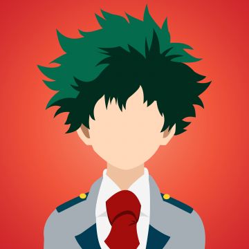 Izuku Midoriya, Faceless, Illustration, Orange background, My Hero Academia, 5K, 8K, 10K