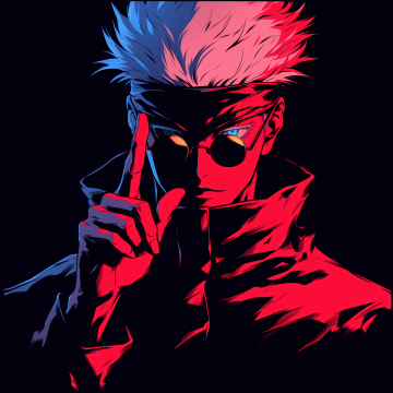 Satoru Gojo, JJK, AMOLED, 5K, Black background, Red aesthetic, Jujutsu Kaisen