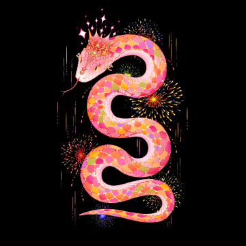 Year of the Snake, 2025, Chinese New Year, AMOLED, Black background, 5K, 8K