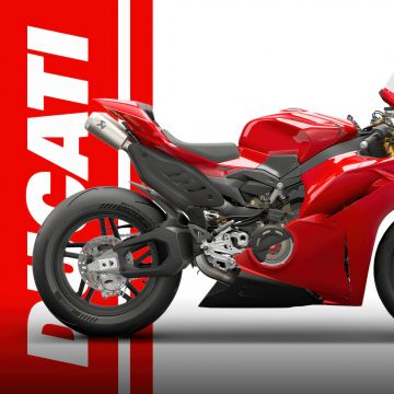 Ducati Panigale V4 S, Red aesthetic, 5K, Sports bikes