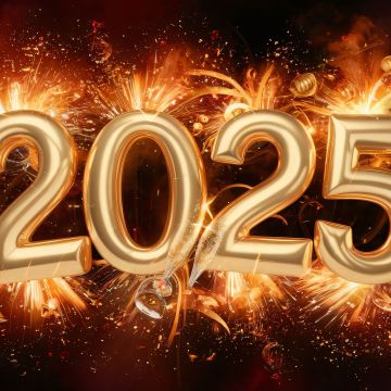 2025 New Year, Golden text, 5K