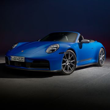 Porsche 911 Carrera T Cabriolet, 2024, 5K, Dark background