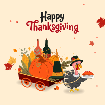 Happy Thanksgiving, Turkey, Illustration, 5K, Autumn background