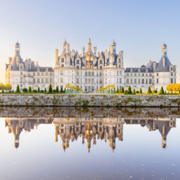 Chambord Castle, France, Ancient architecture, Loire Valley, 5K, Reflection, Daytime