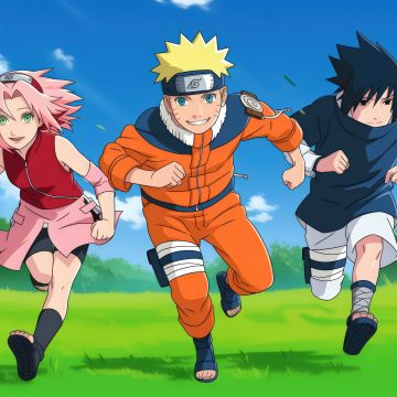 Sasuke Uchiha, Naruto Uzumaki, Sakura Haruno, 5K