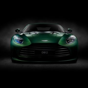 Aston Martin DB12, Dark background, Sports cars, 5K, 8K