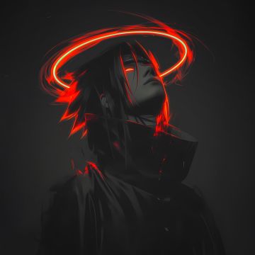 Sasuke Uchiha, Dark aesthetic, Artwork, 5K, 8K, Dark background, Naruto