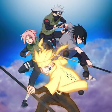 Naruto Team 7, Poster, 5K, Kakashi Hatake, Sasuke Uchiha, Sakura Haruno, Naruto Uzumaki