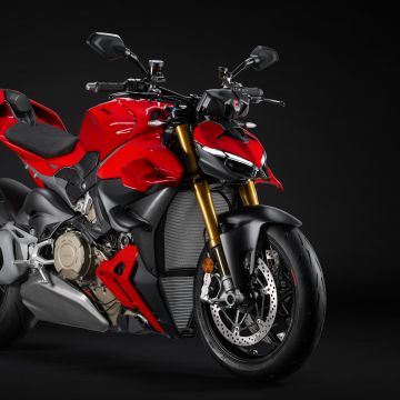 Ducati Streetfighter V4 S, 2025, Sports bikes, Red bikes, Dark background