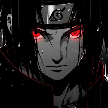 Itachi Uchiha, Dark aesthetic, Dark background, Monochrome, Naruto