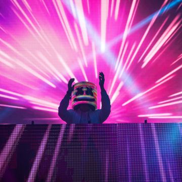 Marshmello, Neon, Live concert, American DJ, LED lighting