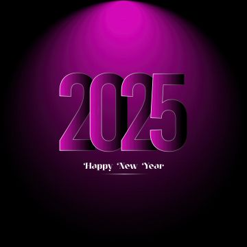 2025 New Year, Purple background, 5K