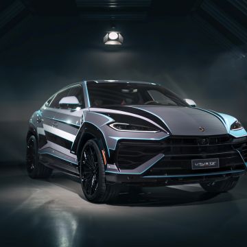 Lamborghini Urus SE, Dark background, 5K, Plug-in Hybrid SUV