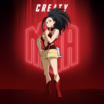 Momo Yaoyorozu, My Hero Academia, Season 7, 5K, Red background