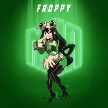 Tsuyu Asui (Froppy), My Hero Academia, Season 7, 5K, Green background