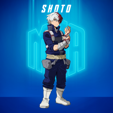 My Hero Academia, Shoto Todoroki, Season 7, 5K, Blue background