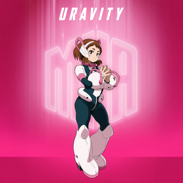 Ochaco Uraraka (Uravity), My Hero Academia, Season 7, 5K, Pink background, Ochaco Uraraka