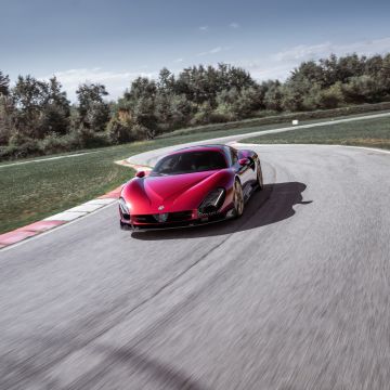 Alfa Romeo 33 Stradale, Race track, 5K, Racing cars, Red cars