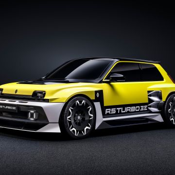 Renault 5 Turbo 3E, 2025, Electric cars, Concept cars, Dark background, 5K, 8K