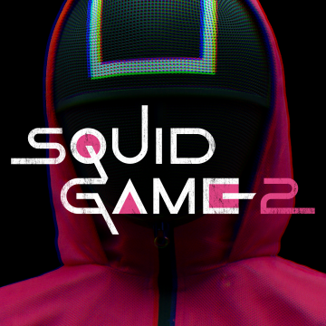 Squid Game, Season 2, 5K, 2025 series, Black background, Guard