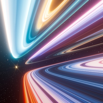 Cosmic, Light streaks, Planetary rings, Energy, Futuristic, Warp, Orbital ring, Celestial, Neon glow, Colorful space, Space artwork, Vibrant, Infinity, Motion, Dynamic, Bright, Radiant, Universe, Illumination, Neon, Velocity