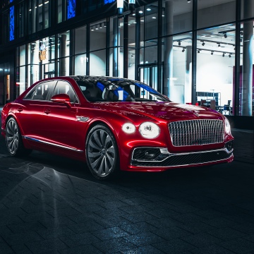 Bentley Flying Spur, Red cars, Night, Metropolitan