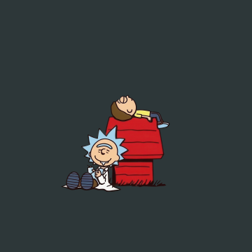 Rick and Morty, Minimal art, Grey background, 5K, Rick Sanchez