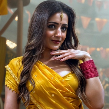 Trisha Krishnan, Indian actress, Beautiful actress, Saree, Traditional, South Actress, 5K