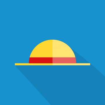 Luffy Straw Hat, Minimalist, Monkey D. Luffy, Straw Hat Pirates, Blue background, 5K, 8K