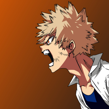 Katsuki Bakugo, Artwork, My Hero Academia, Brown background, 5K