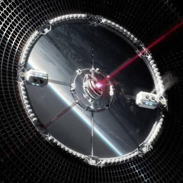 NASA, Laser technology, Satellite, Orbit, Concept Art, Future tech, 5K