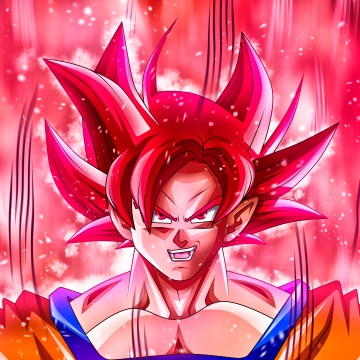 Super Saiyan Goku, Flames, Pink aesthetic, 5K