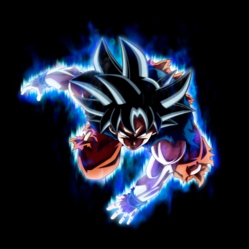 Ultra Instinct Goku, 12K, AMOLED, Dragon Ball Super, 5K, 8K, 10K, Black background