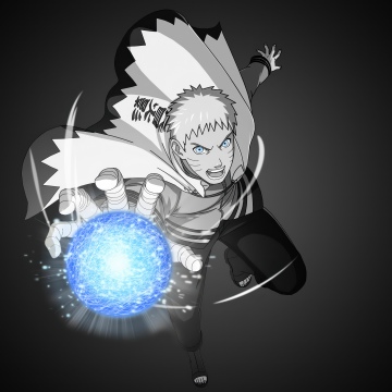 Naruto Rasengan, Dark background, Naruto Uzumaki, 5K, Dark theme