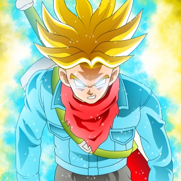 Super Saiyan Rage, Trunks, Dragon Ball Super, 5K