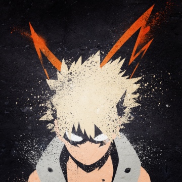 Katsuki Bakugo, Illustration, Dark background, My Hero Academia, 5K